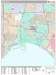 Long Beach Wall Map Premium Style